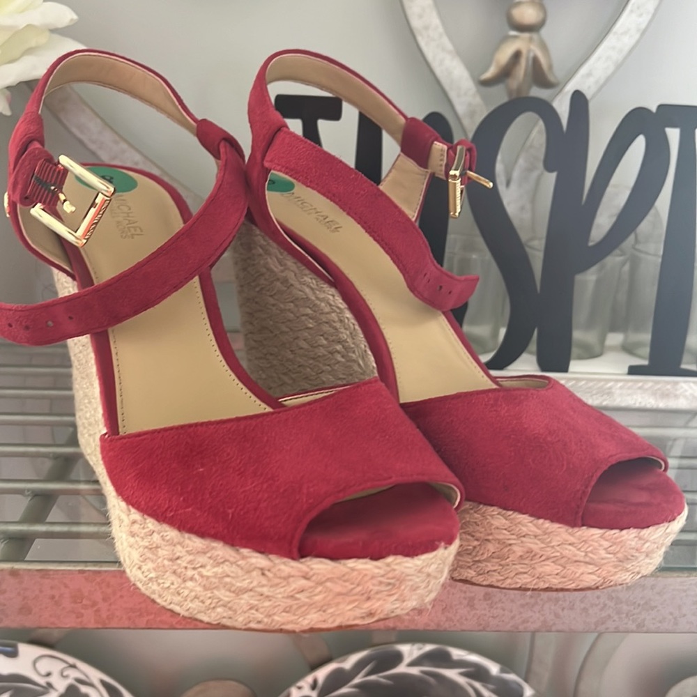 Raspberry Michael Kors Wedges